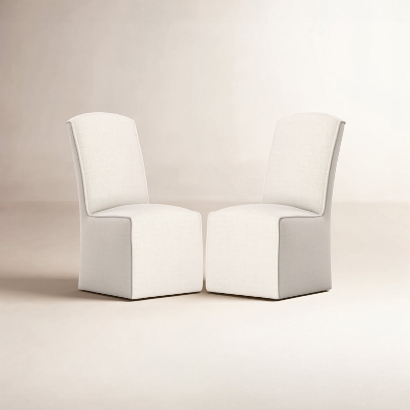 Chaise rembourrée Deaton, Blanc cassé / blanc