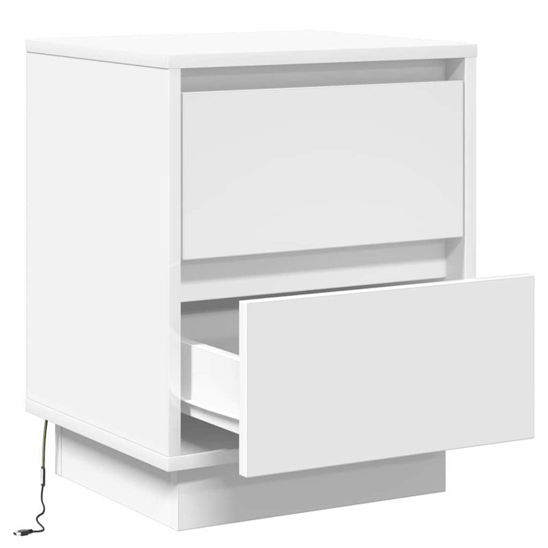 Bedside Cabinet With Drawer 2 Pcs 39 X 34.5 X 50 Cm, White