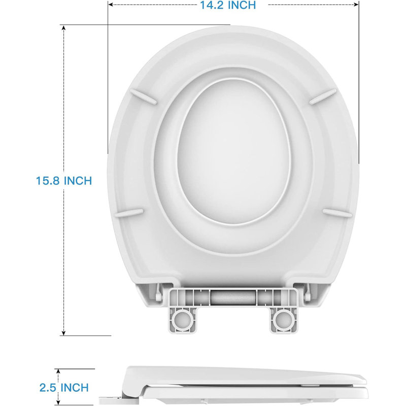 Round Toilet Seat Adult/Child, Built-In Potty Training Seat, Soft Quiet Close Non-Slip Seat, Easy to Install & Clean, Magnetic Kids Seat and Cover for Round Oval Toilets, Almond Color