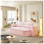 Canapé-lit de 78,7 po convertible moderne avec couverture, canapé en velours côtelé rose pour le salon-1135580154