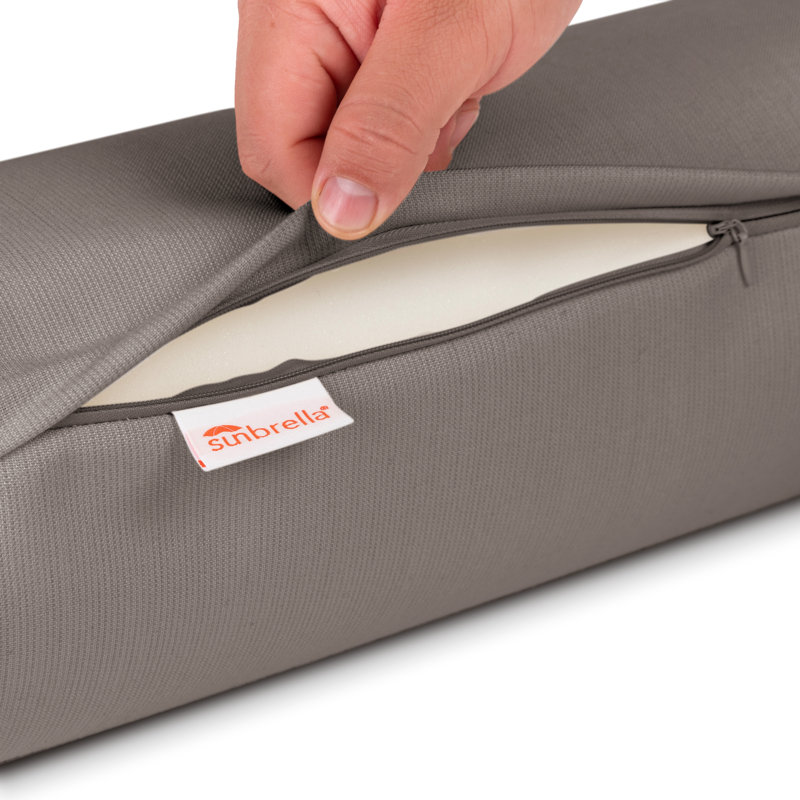 Traversin à col avec fermeture à glissière Austin Horn Classics Sunbrella, Gris anthracite