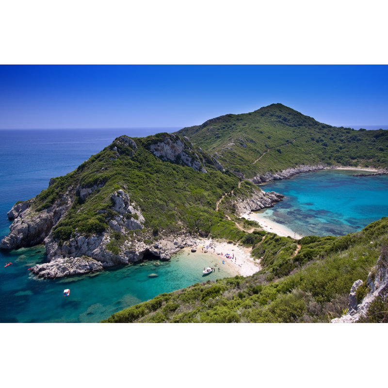 Blue And Green Beach - Wrapped Canvas Print, 51cm H x 76cm W x 3.8cm D