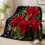 Couverture en peluche rose, rose chaud imprimé floral douillet chaud pour canapé-lit décoration de la maison-134396998