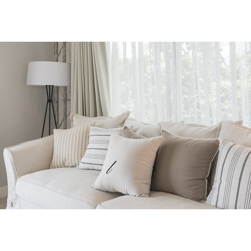 Monogram Design Collection Reversible Throw Pillow, Black, 20"x20", L