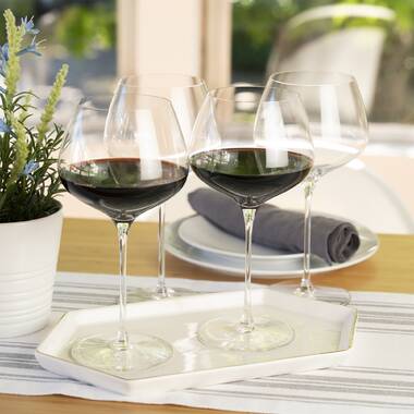Twine Linger Crystal Wine Glasses Set of 2 - 20oz Stemmed Red Wine