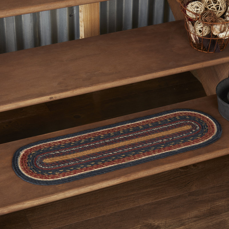 Tapis d'escalier bleu Lilian / rouge
