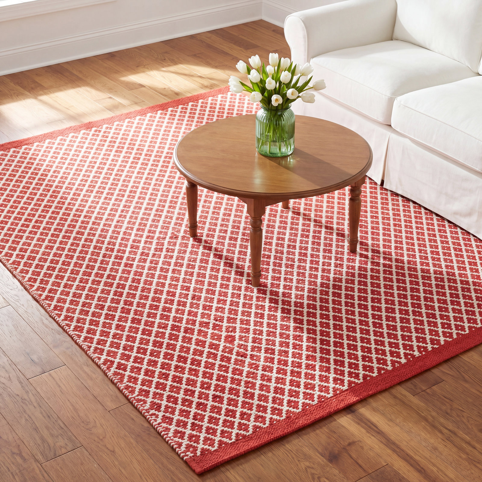 Mainsail Red Handwoven Indoor/Outdoor Rug, Rectangle 9' x 12'