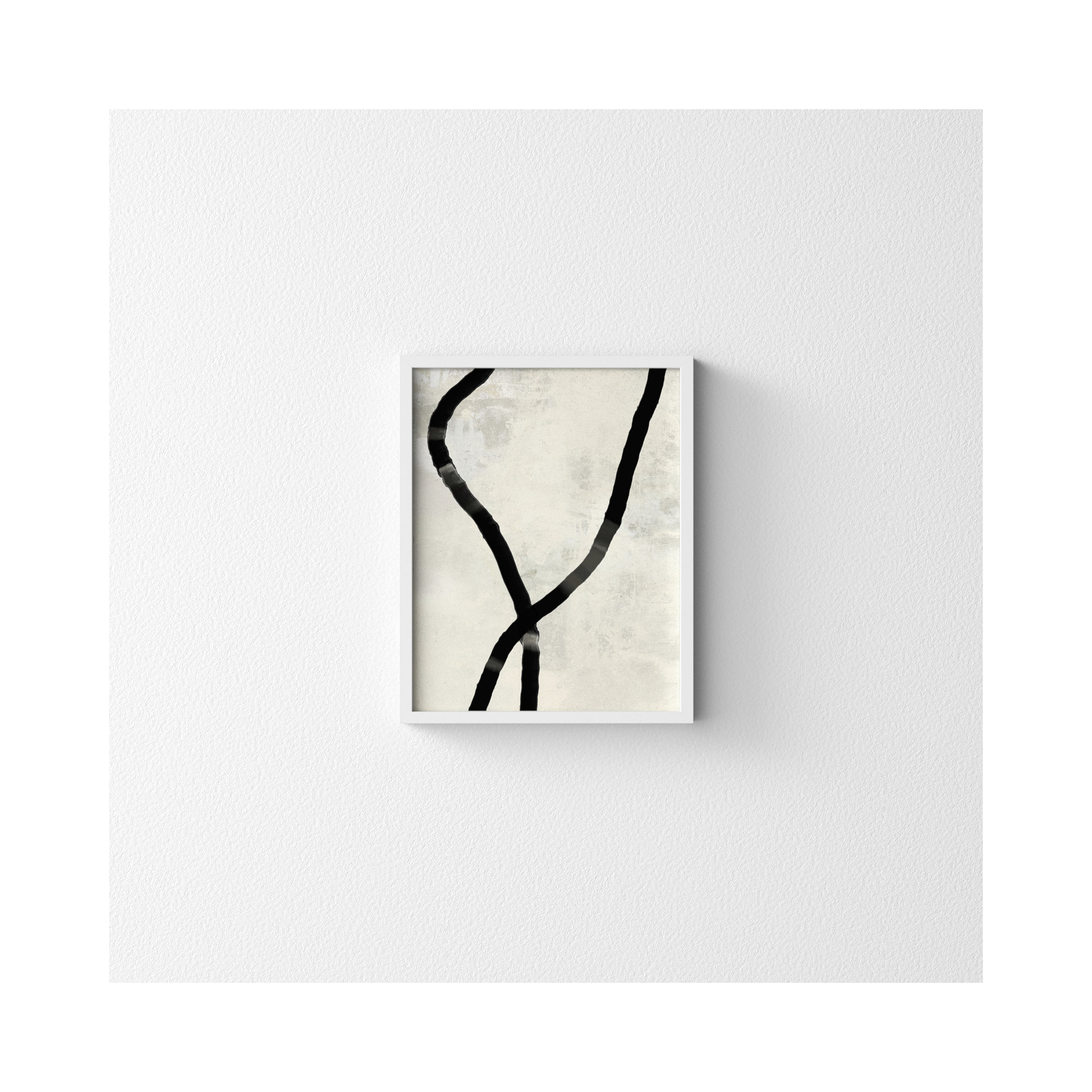 Black Rope 5 by Jacques Pilon, 20" H x 16" W x 1.25" D, White