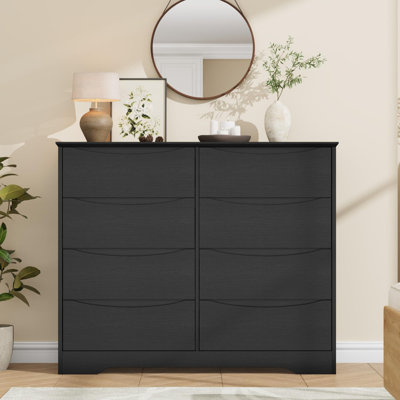 8-Drawer Wooden Dresser – Tall Modern Chest for Bedroom, Hallway & Living Room Storage