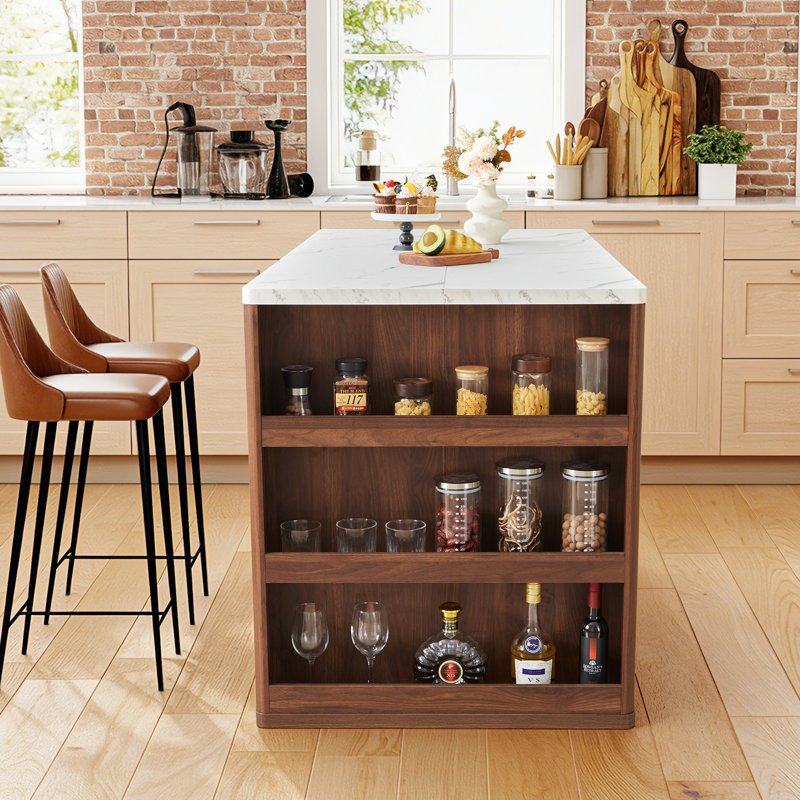 Îlot de cuisine l 59,06 po, Walnut
