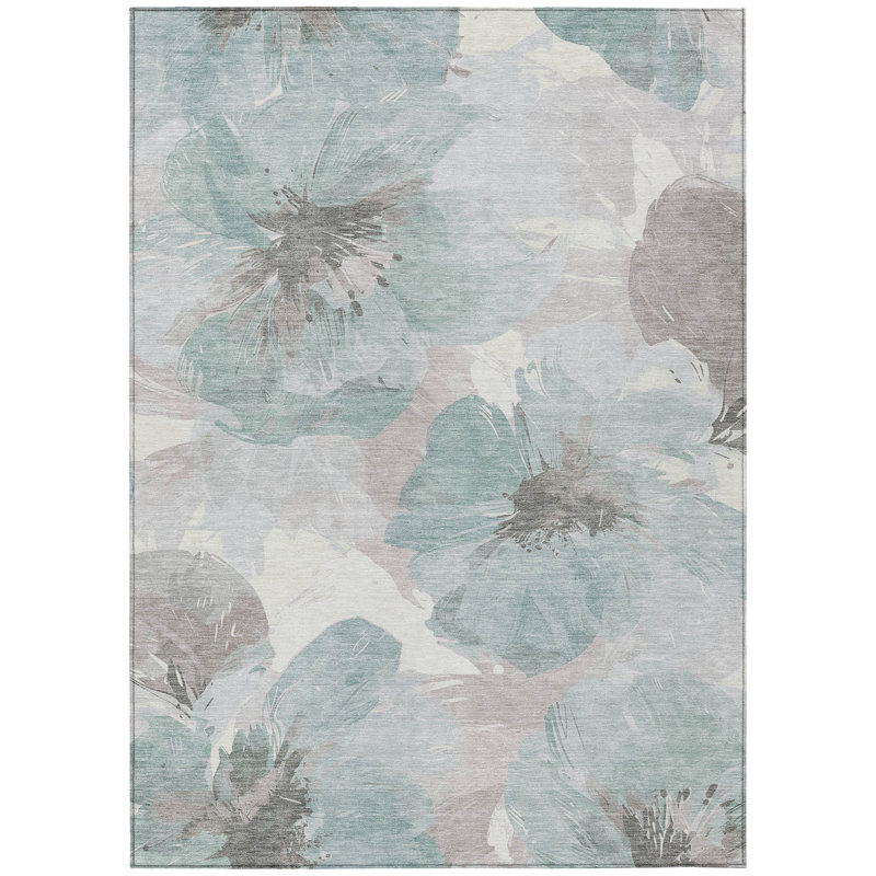 Valtoria Blue Washable Indoor-Outdoor Rug - , 9' x 12'