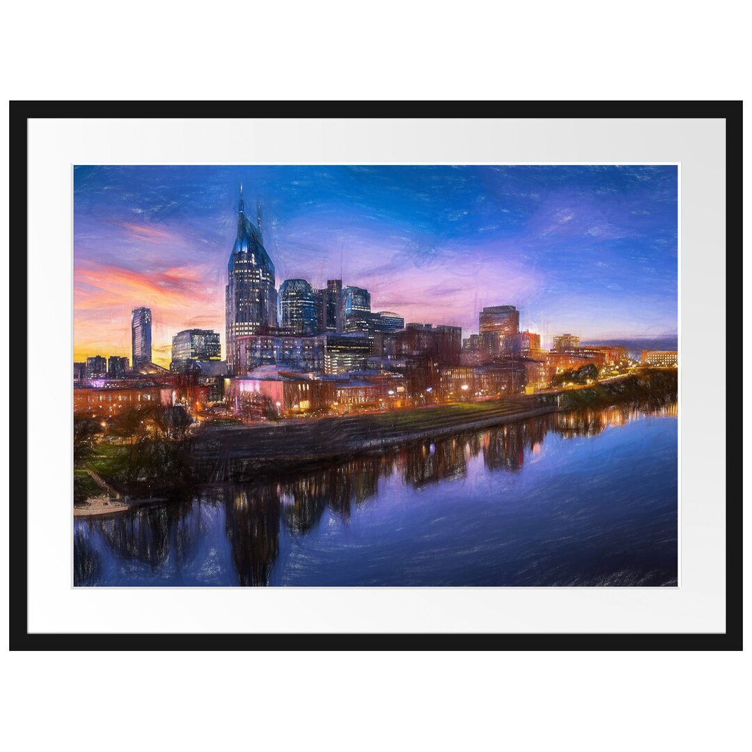 Gerahmtes Poster Nashville Skyline Panorama