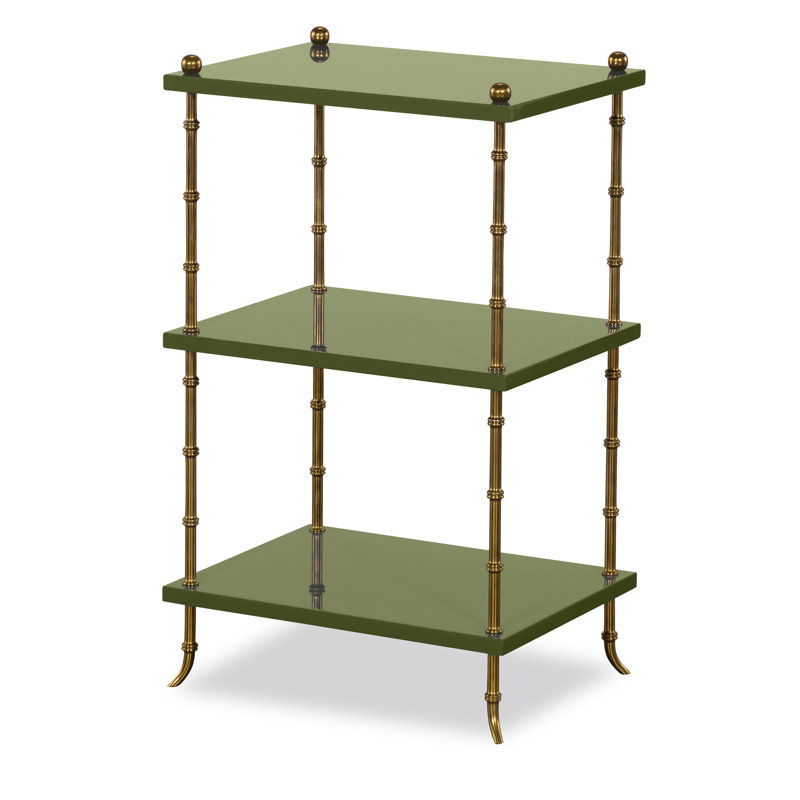 Hallings Brass End Table, Moss