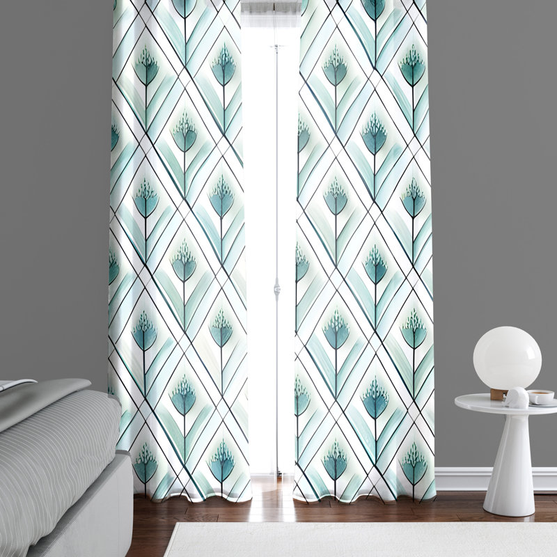 Paire de rideaux semi-transparents en polyester Balbur, L 40 po x L 52 po