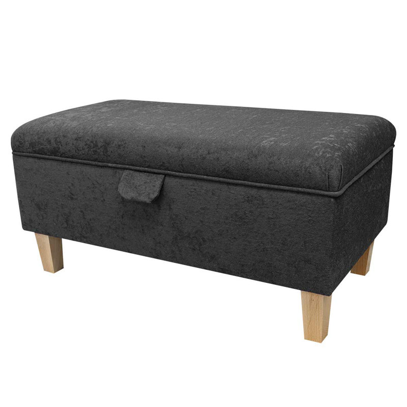 Upholstered Storage Bench, Grey