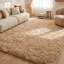 Tapis à poils longs 8 x 10 po pour le salon, grands tapis moelleux de luxe pour la chambre à coucher, envers antidérapant de qualité supérieure, idéal pour les endroits très passants à l'intérieur, esthétique intérieure, teinture par nœuds gris noir-376742560-376742578