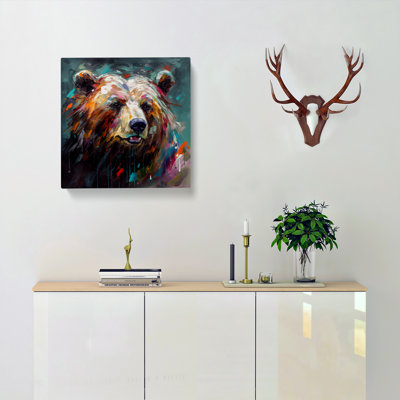 Bear Expressionism - Wrapped Canvas - Framed Print
