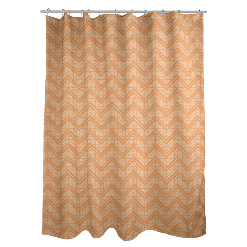 Chevron Shower Curtain with Liner Included, Sandy Brown