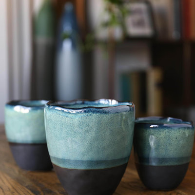Ensemble de pots à fleurs en céramique 3 pièces Jamorie