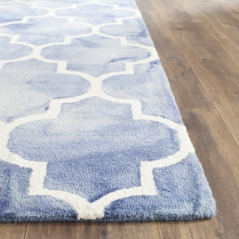 Dip Dye Hand Tufted Wool Geometric Rug, Rectangle 9' x 12'