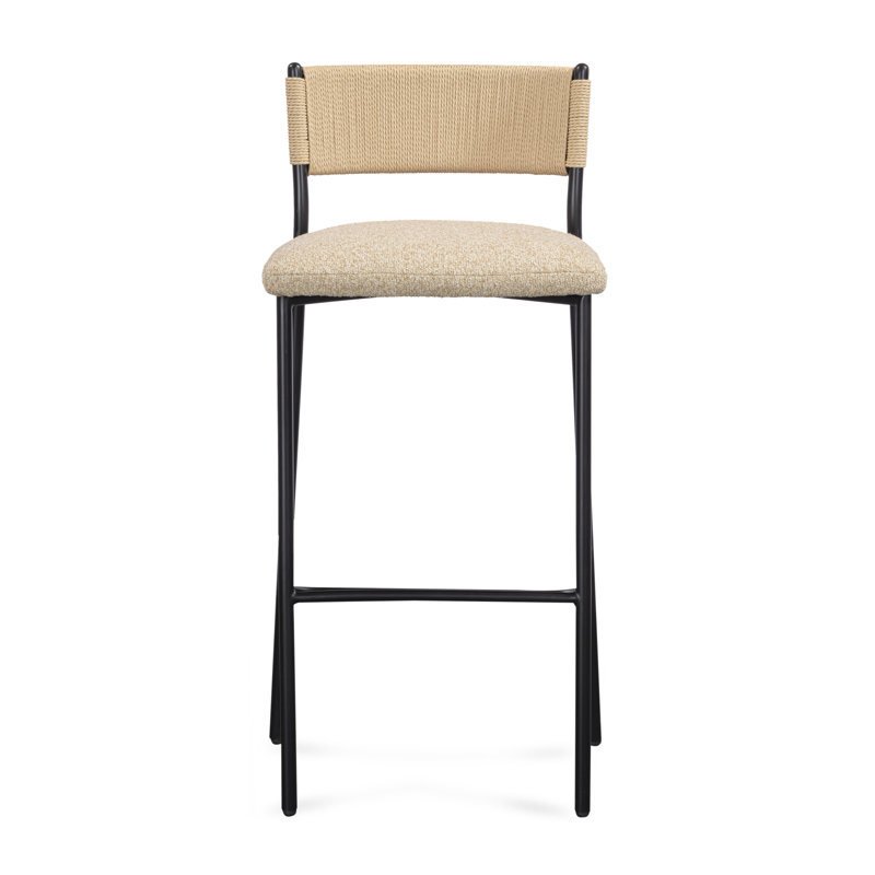 Celine Tan Performance Speckled Boucle Counter Stool, Tan