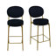 Ensemble de 2 tabourets de bar modernes en velours avec pieds en métal dorés et tabourets de comptoir ronds pour îlot de cuisine (sans table)-1271733476