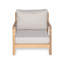 Ensemble de conversation en bois d'acacia, fauteuil club et table basse avec coussin résistant à l'eau, teck et beige