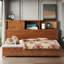 Lit de jour double en bois Afor, canapé-lit avec tiroirs de rangement, ports USB et tablette supérieure amovible-283236382