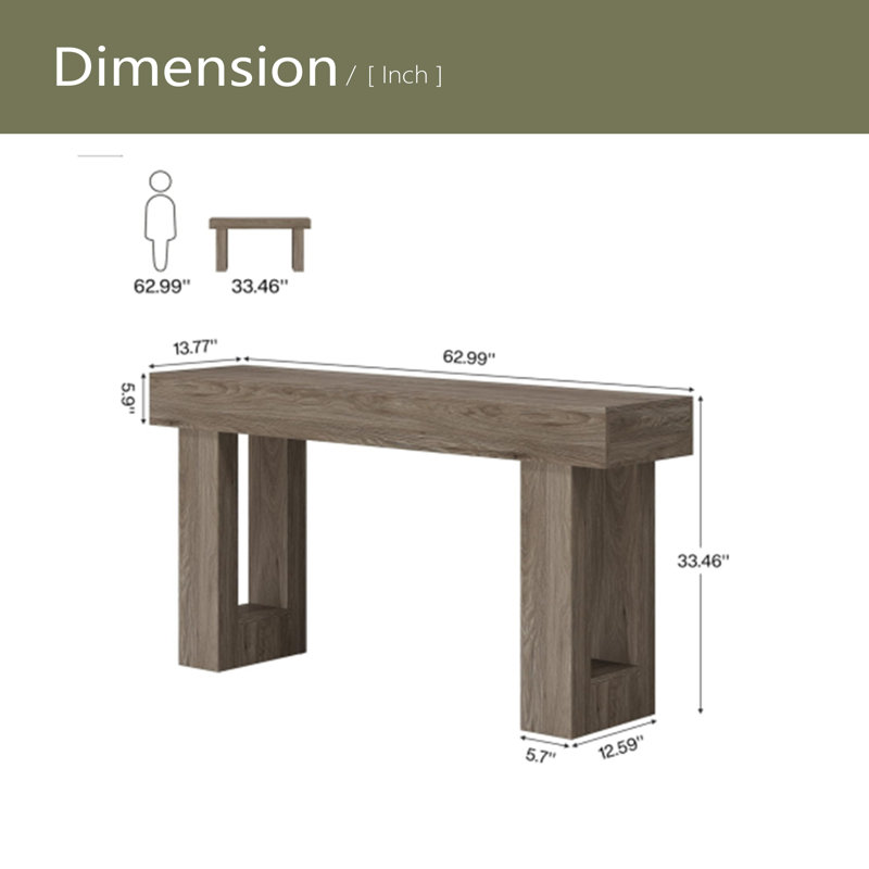 Elegant Console Table,Wooden Side Table, Gray