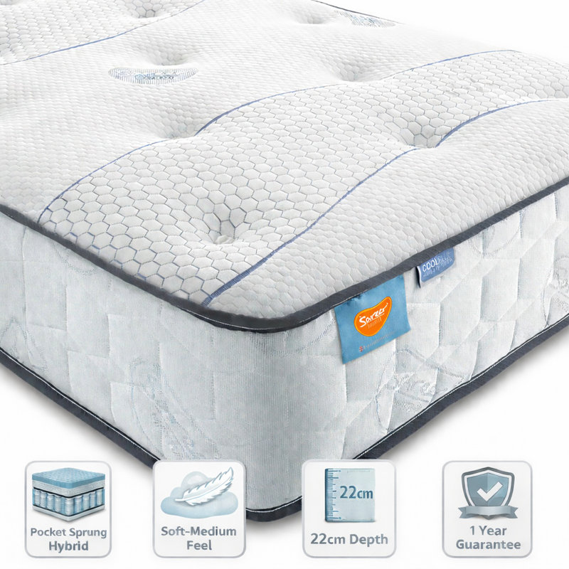 Symple Stuff Open Coil Mattress, Small Single (2'6)