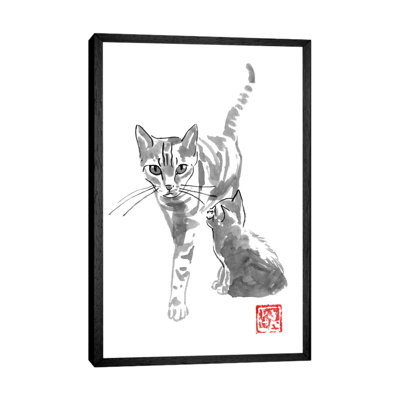 Cat And Mom by Péchane - Painting on Canvas
