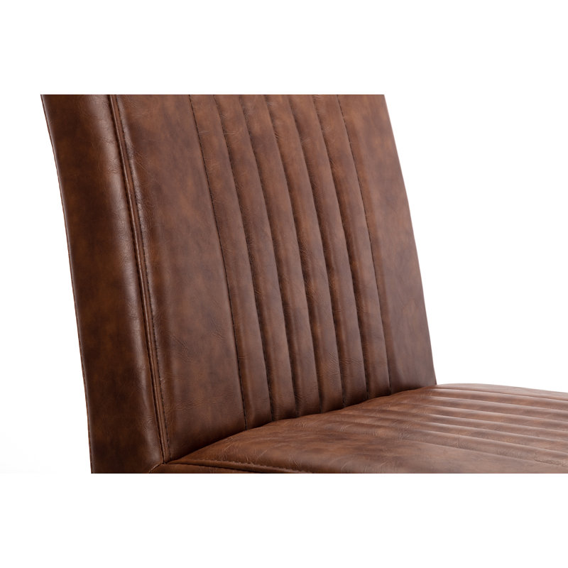 Armor 50cm H Upholstered Metal Side Chair, Brown