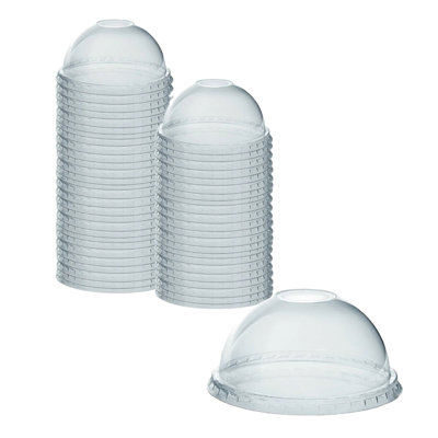 Crystal Clear Dome PET Plastic Lids with 0.75" Straw Hole – Fits 12, 16, 20 & 24 oz Cups:1000CT