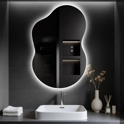 Asymmetrical LED Vanity Mirror with Backlight