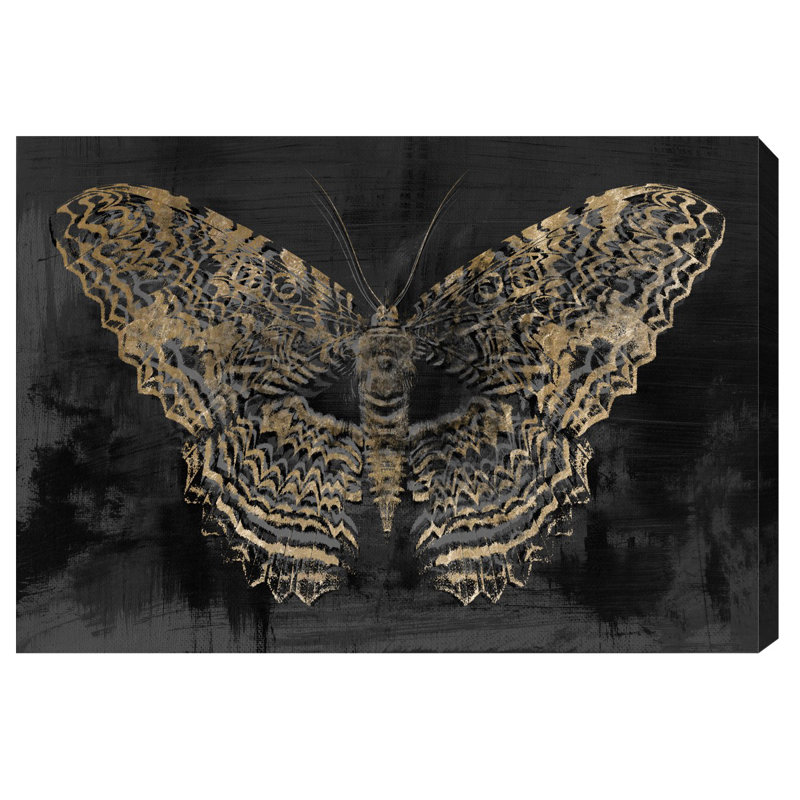 Papillon doré, reproduction d’art sur toile, H 30 po x l 45 po x P 1,5 po
