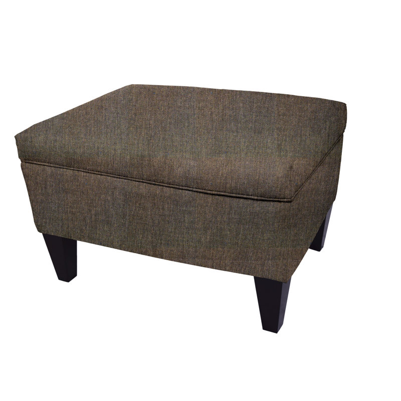 Repose-pieds de rangement rectangulaire en velours de 22 po de large Zaylee, Argenté