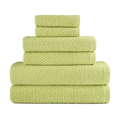 Dan River 6 Piece Popcorn Cotton Bath Towel Set