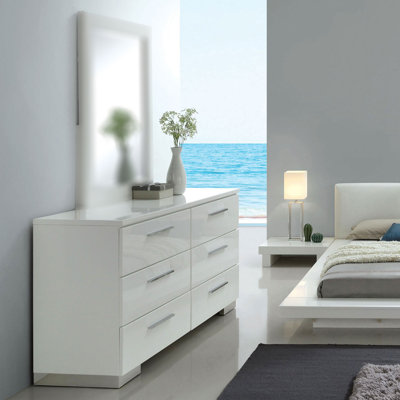 56.85'' W 6 - Drawer Dresser In White