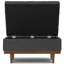 Repose-pieds de rangement pour table basse avec dessus relevable et pieds en bois massif Mariah