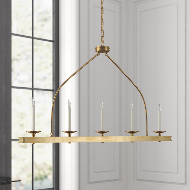 Chapman & Myers Launceton Large Linear Pendant, Antique Burnished Brass
