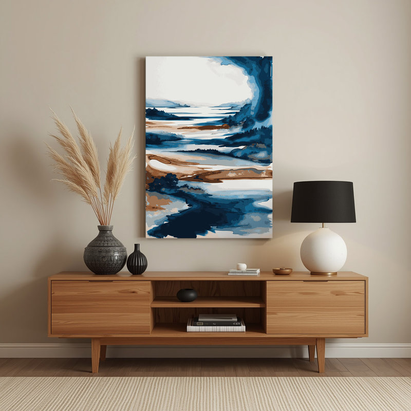 Aquarelle paysage 35, art mural en métal brun, H 14 po x l 11 po