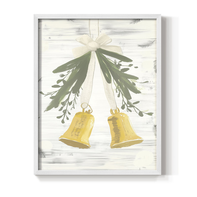 «Christmas Holiday Art» CECXIV, reproduction d'art encadrée - bois massif, H 21 po x l 17 po, Blanc
