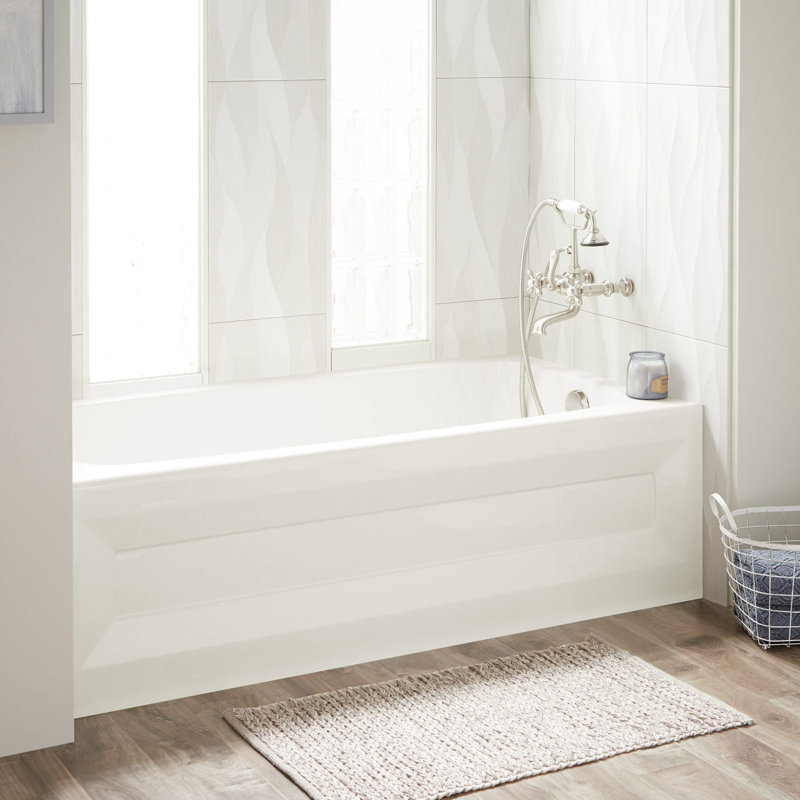 Signature Hardware Bradenton 60'' x 30'' Alcove/Tile In Soaking Acrylic Bathtub, White, Right