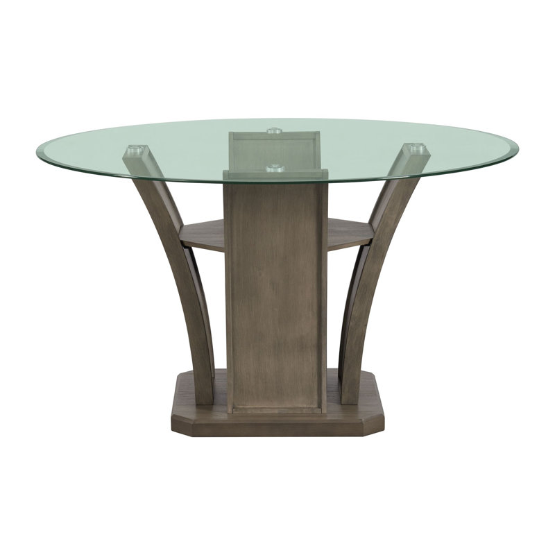 Simms Round Glass Top Dining Table