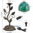 Tiffany Lamp Stained Glass Table Lamp Uplight Accent Lamp with Metal Leaf Base Green Wisteria Style