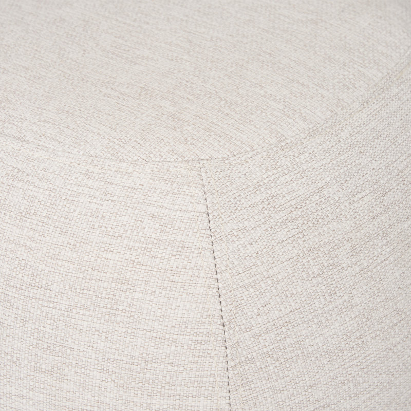 Pouf rond de 18,1 po de largeur, Crème, crème, Naturel