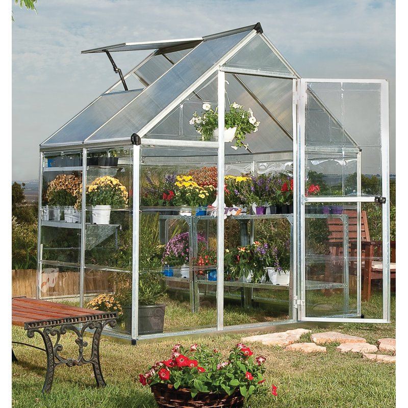 Hybrid 6' W x 6' D Greenhouse, Silver