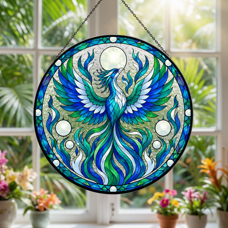 Birds Window Panel, H 12 po