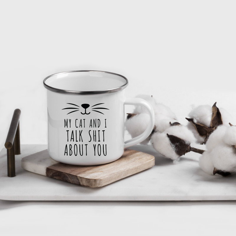 Tasse à café «Funny Cat Lover Campfire Adopt Don't Shop», « My Cat And I Talk Shit About You » (Mon chat