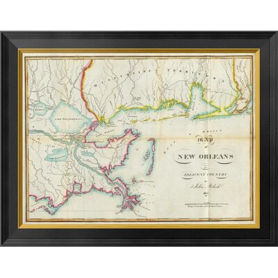 Map of New Orleans and Adjacent Country, 1815 by John Melish Framed Graphic Art on Canvas -  Global Gallery, GCF-295156-22-131